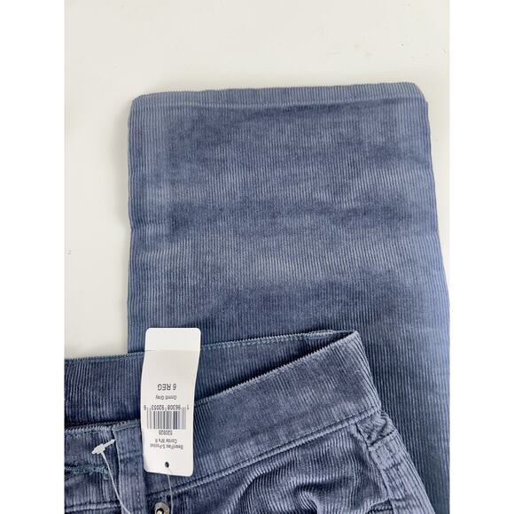 LL Bean Corduroy Pants Womens 6 Reg Favorite Fit Gray Cords Straight Leg 5 pocke - Picture 7 of 14